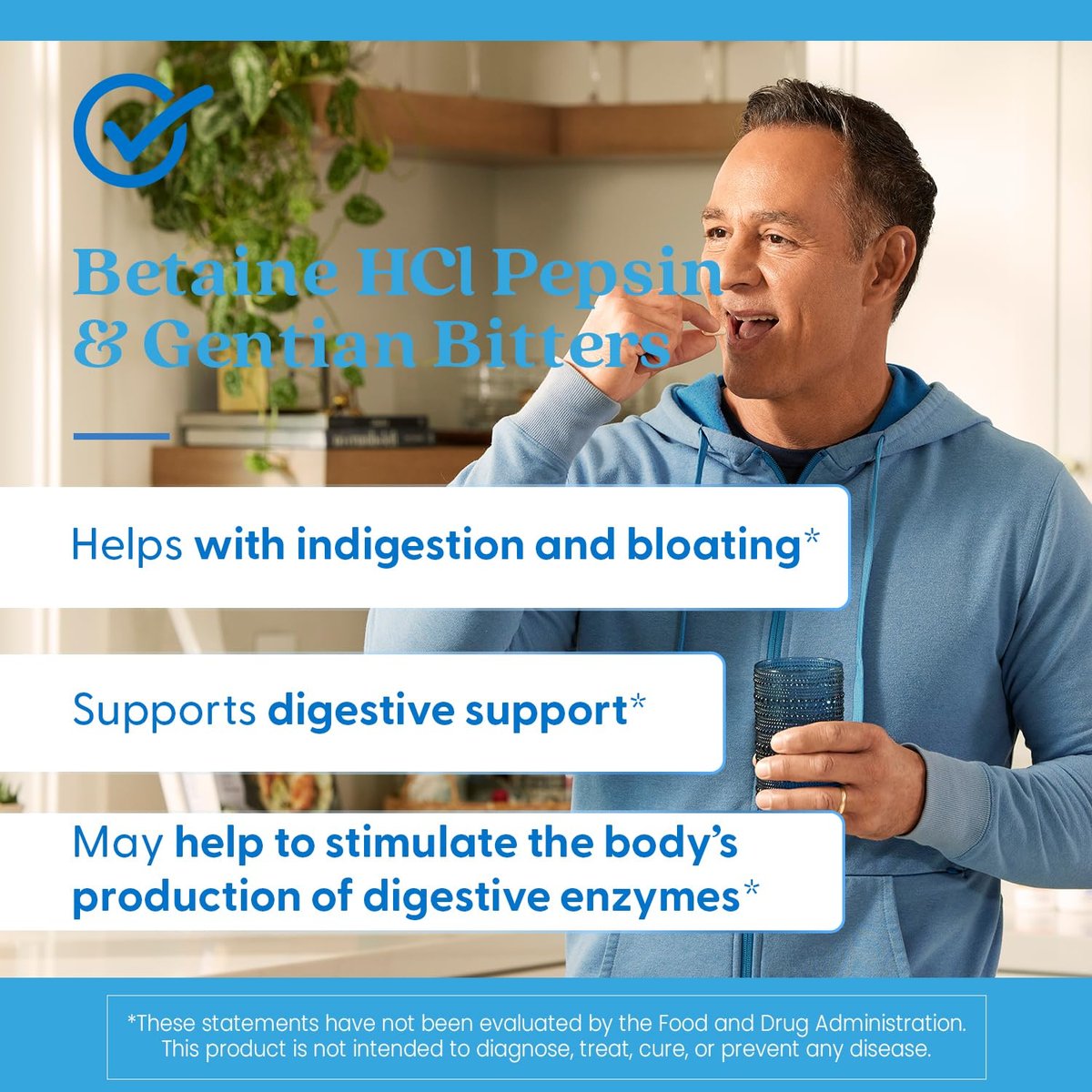 Doctor's Best Betain HCI Pepsin & Enzianbitter – Verdauungsenzyme für Proteinabbau & Absorption, Non-GMO, glutenfrei, 120 Kapseln