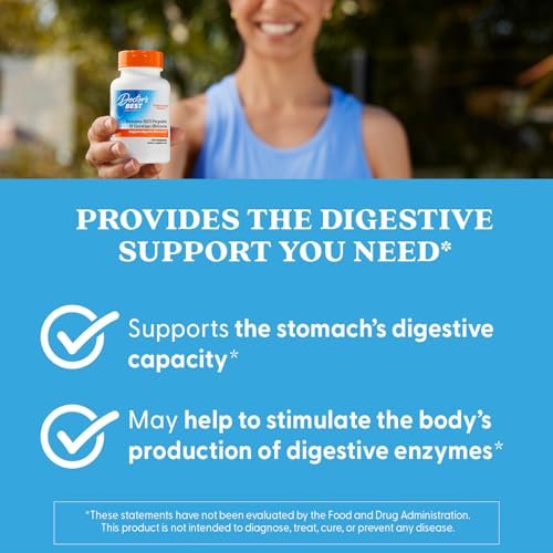 Doctor's Best Betain HCI Pepsin & Enzianbitter – Verdauungsenzyme für Proteinabbau & Absorption, Non-GMO, glutenfrei, 120 Kapseln