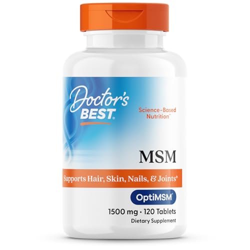 Doctor's Best MSM Supplement 1500mg für Männer & Frauen - Unterstützt Haar, Haut, Nägel, Gelenkgesundheit & Beweglichkeit, Liefert wertvollen Schwefel mit OptiMSM, Glutenfrei, Nicht-GVO, Vegan - 120 Tabletten