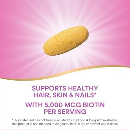 Nature's Way Biotin Forte – 3000 mcg Biotin für gesundes Haar, Haut & Nägel, mit Zink, Vitamin C & B-Vitaminen, 60 Tabletten