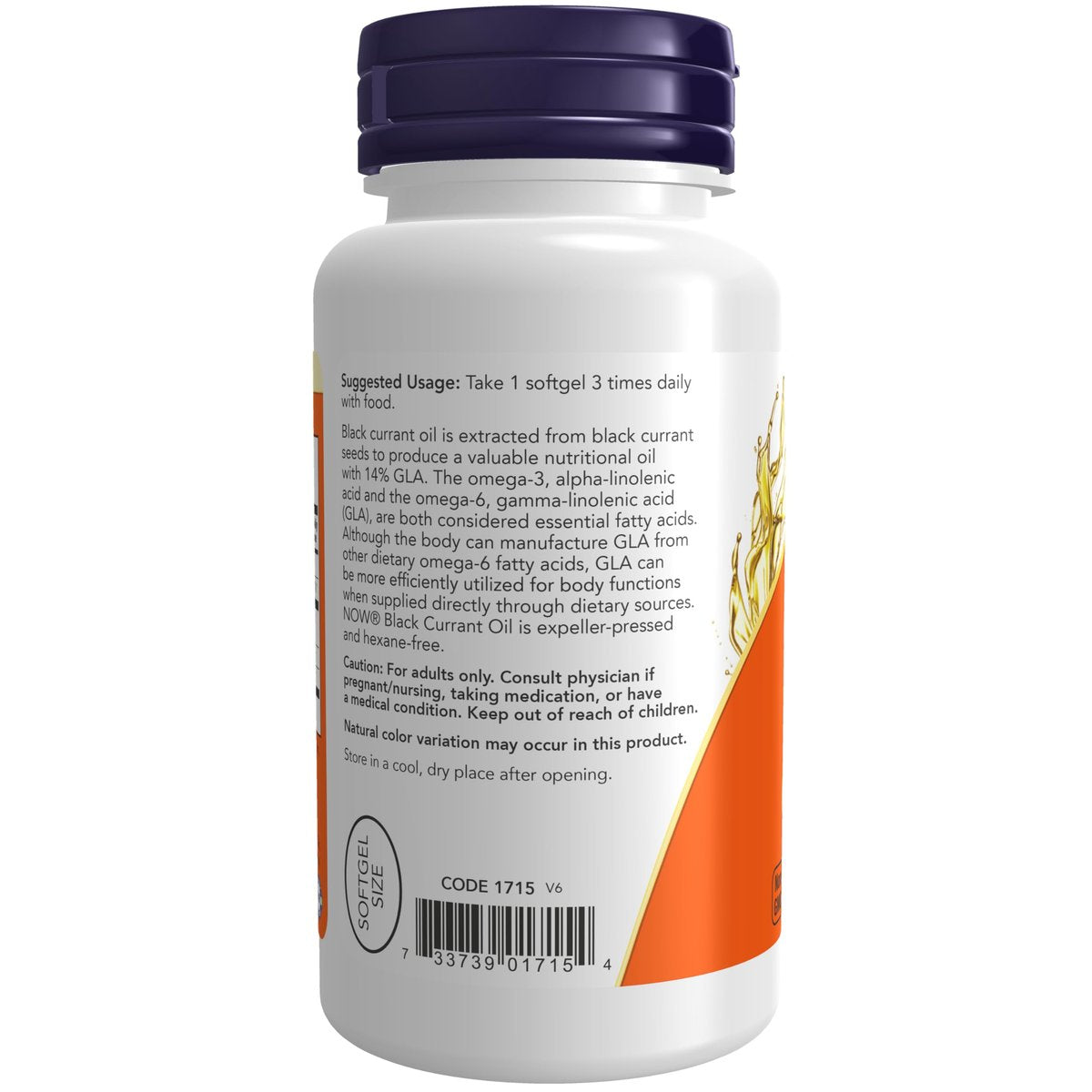 NOW Foods Schwarzes Johannisbeeröl 500 mg mit 70 mg GLA (Gamma-Linolensäure), 100 Weichkapseln
