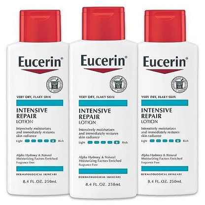 Eucerin Intensive Repair Body Lotion für sehr trockene Haut, 8,4 Fl Oz Flasche, 3er-Pack