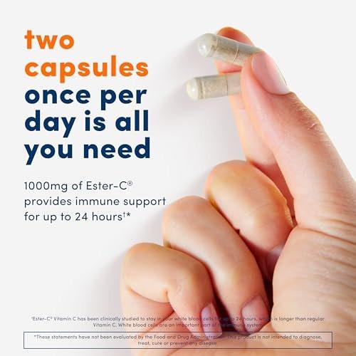 American Health Ester-C 500 mg mit Citrus-Bioflavonoiden, 60 Kapseln – Hochwertiges Vitamin C