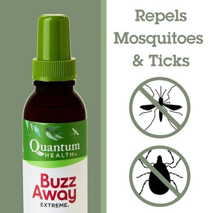 Quantum Health Buzz Away Extreme – DEET-freies Insektenspray mit ätherischen Ölen, 118 ml