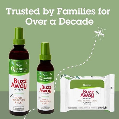 Quantum Health Buzz Away Extreme – DEET-freies Insektenspray mit ätherischen Ölen, 118 ml