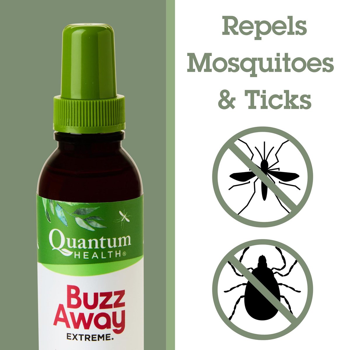 Quantum Health Buzz Away Extreme – DEET-freies Insektenspray mit ätherischen Ölen, 118 ml