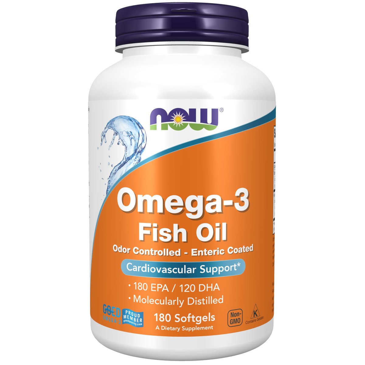 NOW Foods Omega-3 180 EPA / 120 DHA, magensaftresistente Kapseln, 180 Weichkapseln