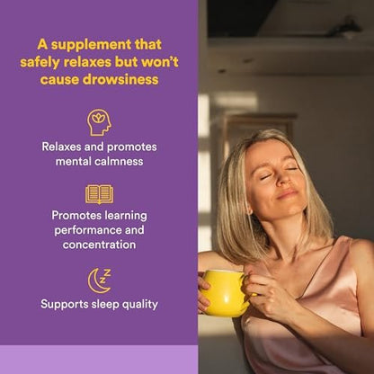 Natural Factors Suntheanine L-Theanin 100 mg – Nahrungsergänzungsmittel für einen ruhigen Geist – Unterstützt erholsamen Schlaf & hilft gegen Schläfrigkeit – 60 Kautabletten (30 Portionen)