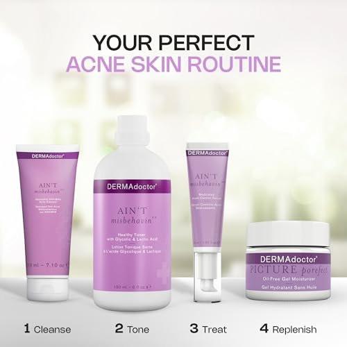 DERMAdoctor Ain't Misbehavin' Salicylsäure Akne Kontroll Serum – Dermatologen formuliertes Spot Treatment gegen Pickel und zystische Akne mit Teebaumöl – 30 ml