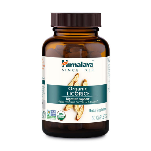 Himalaya Bio Süßholz, 60-Tage-Vorrat - Verdauungsergänzung bei Magenbeschwerden, gelegentlichem Blähbauch und Sodbrennen - USDA Bio, Vegan, Nicht-GVO, Nicht-DGL, Glutenfrei, 60 Kapseln