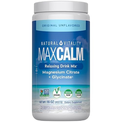 Natural Vitality Calm, Magnesium-Pulver, Anti-Stress-Getränk, glutenfrei, vegan, ohne Gentechnik, Original ungesüßt, 454 g