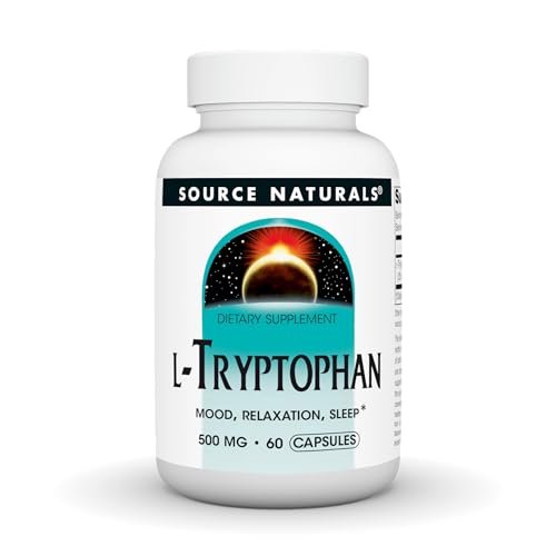 Source Naturals L-Tryptophan 500 mg – 60 Kapseln zur Unterstützung von Stimmung, Entspannung und Schlaf*