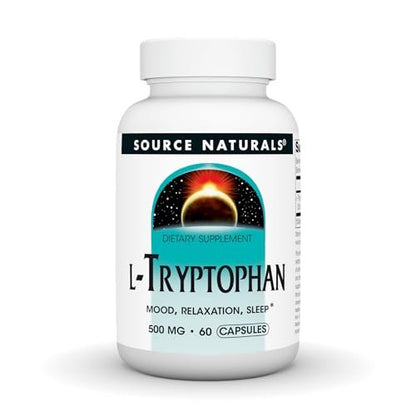 Source Naturals L-Tryptophan 500 mg – 60 Kapseln zur Unterstützung von Stimmung, Entspannung und Schlaf*