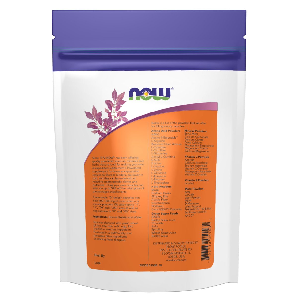 NOW Foods Leere Vegane Kapseln, Größe 00, nach Gewicht befüllbar, Non-GMO Project verifiziert, 250 Stück