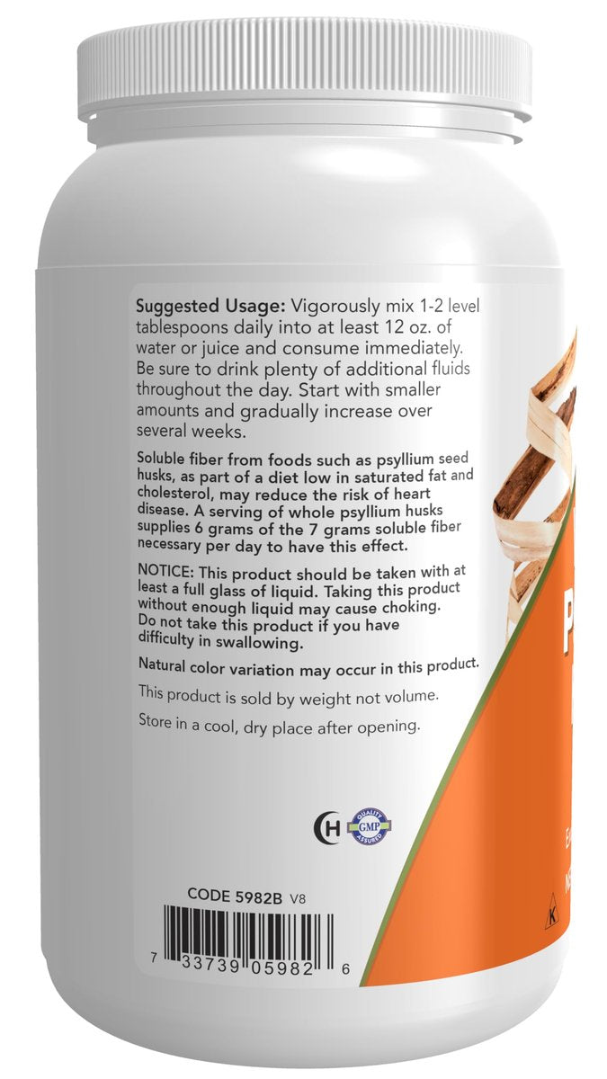 NOW Foods Ganze Flohsamenschalen, Nicht-GVO-Projekt verifiziert, lösliche Ballaststoffe, 680 g (24 oz)