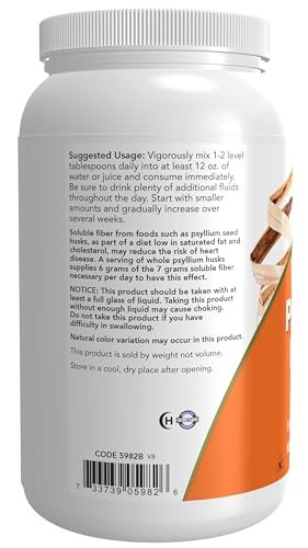 NOW Foods Ganze Flohsamenschalen, Nicht-GVO-Projekt verifiziert, lösliche Ballaststoffe, 680 g (24 oz)