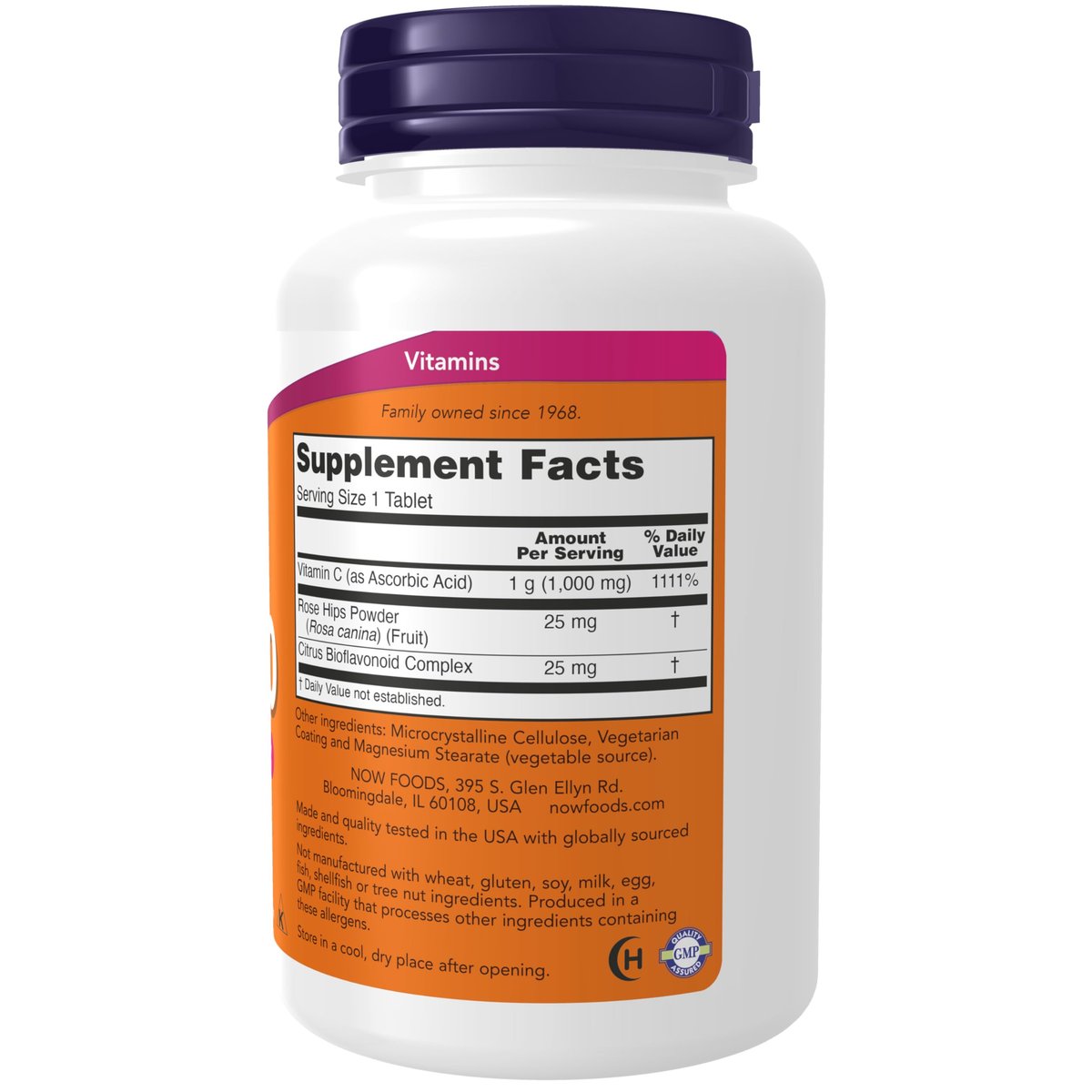 NOW Foods Vitamin C-1.000 mit Hagebutte & Bioflavonoiden, Antioxidativer Schutz*, 100 Tabletten