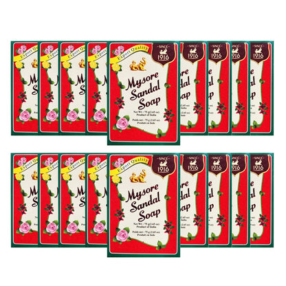 Mysore Sandelholzseife 2,62 oz (18er-Pack) – Traditionelle ayurvedische Seife aus Indien
