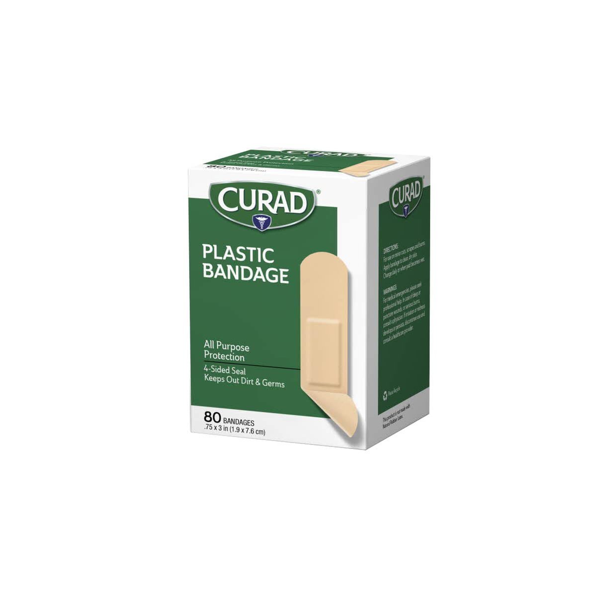 Curad Plastik Pflaster 0,75 x 3 Zoll, 80 Stück