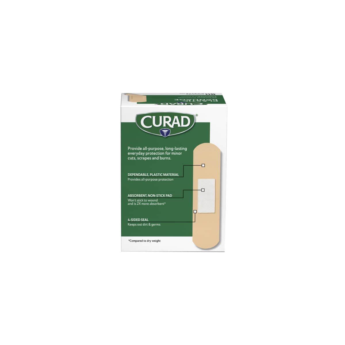 Curad Plastik Pflaster 0,75 x 3 Zoll, 80 Stück