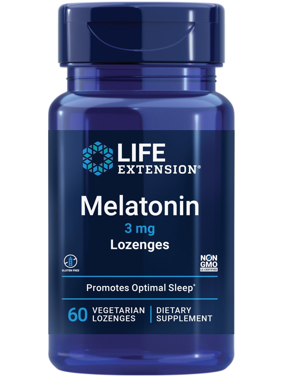 Life Extension Melatonin 3 mg – Optimale Schlafunterstützung, gesunder circadianer Rhythmus, Zellschutz, glutenfrei, nicht-GVO, vegetarisch, 60 lutschtabletten