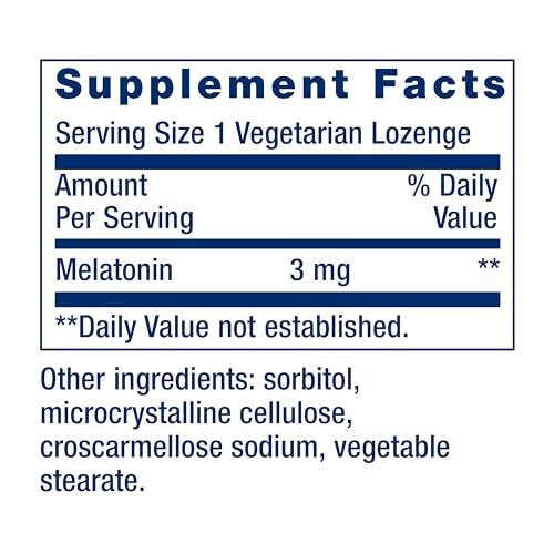 Life Extension Melatonin 3 mg – Optimale Schlafunterstützung, gesunder circadianer Rhythmus, Zellschutz, glutenfrei, nicht-GVO, vegetarisch, 60 lutschtabletten