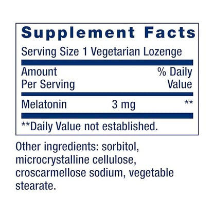 Life Extension Melatonin 3 mg – Optimale Schlafunterstützung, gesunder circadianer Rhythmus, Zellschutz, glutenfrei, nicht-GVO, vegetarisch, 60 lutschtabletten