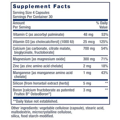 Life Extension Bone Restore Calcium-Komplex mit Vitamin D3, Magnesium, Bor, Zink, Mangan, Silicium – Unterstützt gesunde Knochendichte, glutenfrei, non-GMO, 120 Kapseln