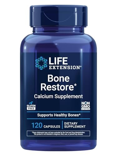 Life Extension Bone Restore Calcium-Komplex mit Vitamin D3, Magnesium, Bor, Zink, Mangan, Silicium – Unterstützt gesunde Knochendichte, glutenfrei, non-GMO, 120 Kapseln