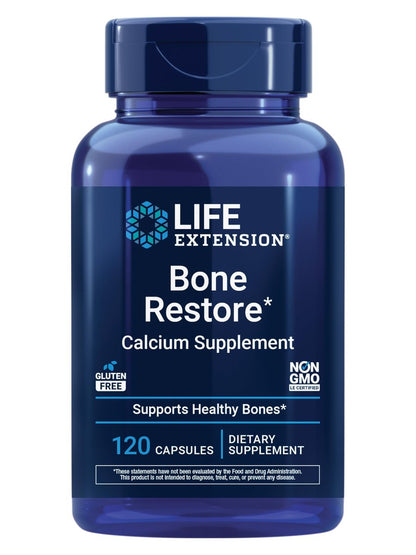 Life Extension Bone Restore Calcium-Komplex mit Vitamin D3, Magnesium, Bor, Zink, Mangan, Silicium – Unterstützt gesunde Knochendichte, glutenfrei, non-GMO, 120 Kapseln
