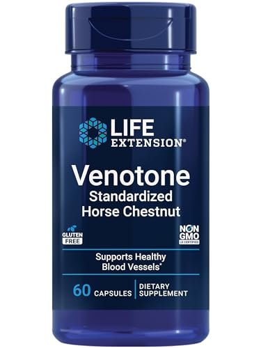 Life Extension Venotone – Standardisierter Rosskastanienextrakt – Fördert gesunden Flüssigkeitshaushalt – Glutenfrei, Nicht-GVO – 60 Kapseln