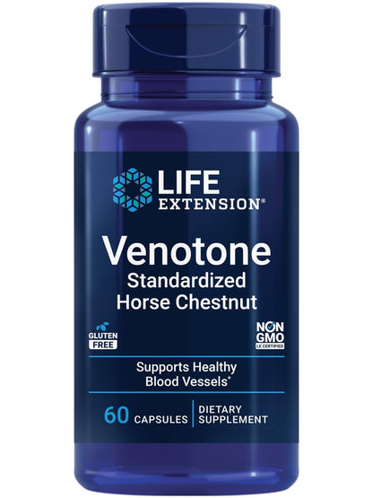 Life Extension Venotone – Standardisierter Rosskastanienextrakt – Fördert gesunden Flüssigkeitshaushalt – Glutenfrei, Nicht-GVO – 60 Kapseln