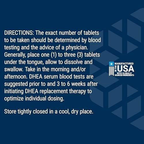 Life Extension DHEA 25 mg – Hormon Gleichgewicht, Gedächtnis, Muskel- und Knochengesundheit, Männer- und Frauengesundheit, Glutenfrei, Non-GMO, Vegetarisch, 100 Schmelztabletten
