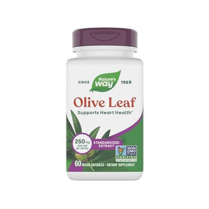 Nature's Way Olivenblatt standardisierter Extrakt – 60 Kapseln, 250 mg, unterstützt die Herzgesundheit*, glutenfrei, vegan