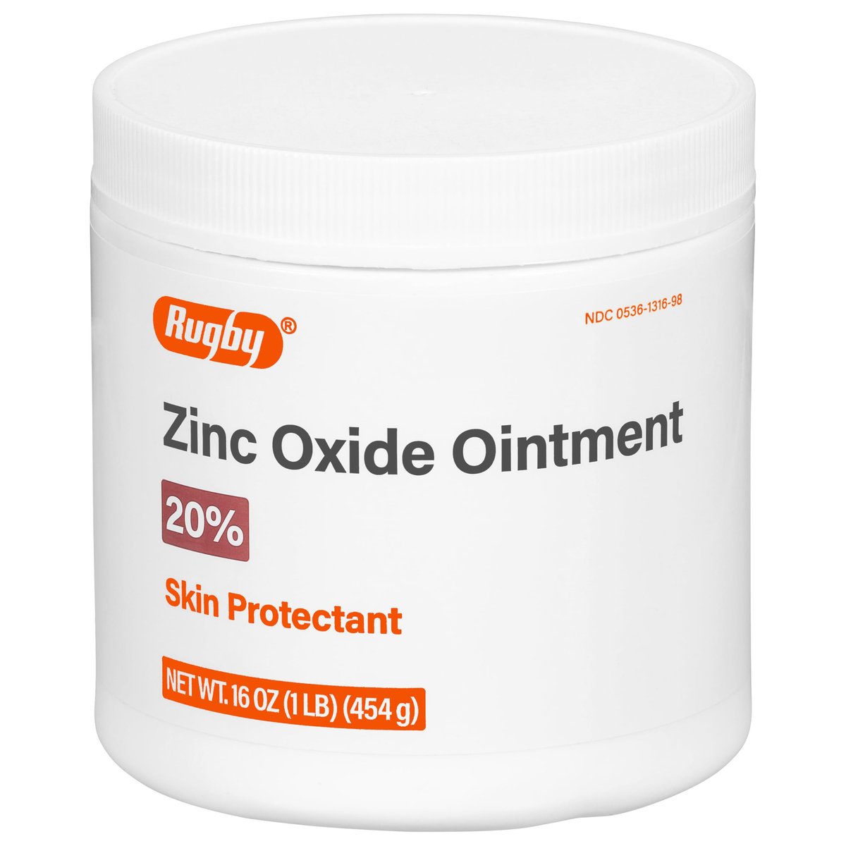 Rugby Zinkoxid-Salbe Hautschutzmittel - 20% - 454 g (1 Pfund) (1 Packung)