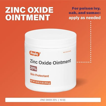 Rugby Zinkoxid-Salbe Hautschutzmittel - 20% - 454 g (1 Pfund) (1 Packung)