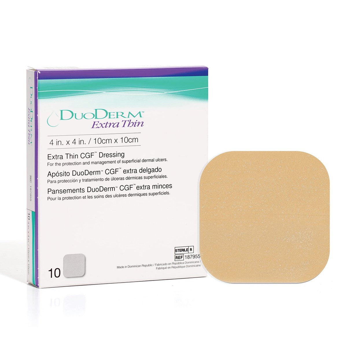 ConvaTec DuoDERM Extra Thin Hydrokolloid-Wundverband 10x10 cm, steril, wasserdicht, 10 Stück