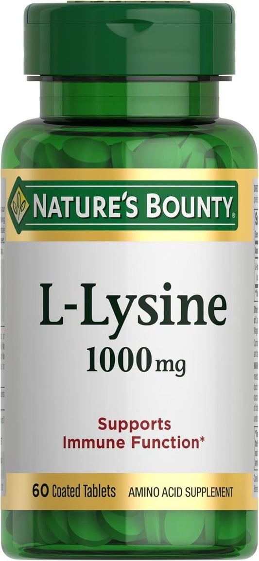 Nature's Bounty L-Lysin 1000 mg, 60 Tabletten – Hochdosierte Aminosäure zur Unterstützung des Immunsystems