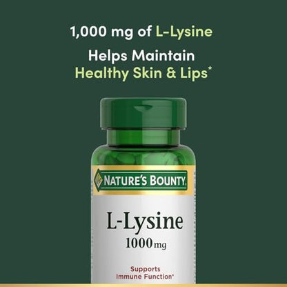 Nature's Bounty L-Lysin 1000 mg, 60 Tabletten – Hochdosierte Aminosäure zur Unterstützung des Immunsystems