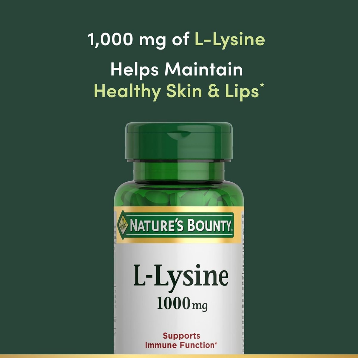 Nature's Bounty L-Lysin 1000 mg, 60 Tabletten – Hochdosierte Aminosäure zur Unterstützung des Immunsystems