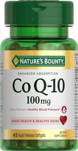 Nature's Bounty CoQ10 100 mg – Herzgesundheit, Antioxidans, Q-Sorb Coenzym Q-10, Nicht-GVO, 45 Rapid Release Softgels