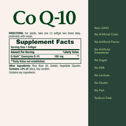 Nature's Bounty CoQ10 100 mg – Herzgesundheit, Antioxidans, Q-Sorb Coenzym Q-10, Nicht-GVO, 45 Rapid Release Softgels