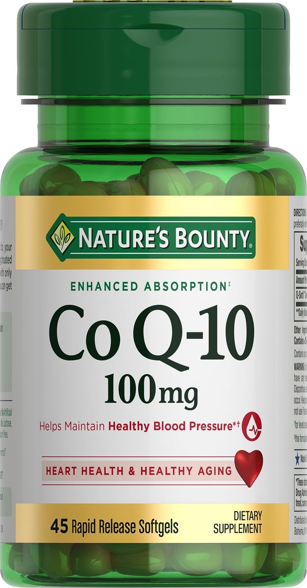 Nature's Bounty CoQ10 100 mg – Herzgesundheit, Antioxidans, Q-Sorb Coenzym Q-10, Nicht-GVO, 45 Rapid Release Softgels