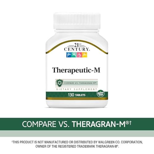 21st Century Therapeutic M Tabletten – 130 Stück, Hochdosiertes Vitamin- & Mineralpräparat