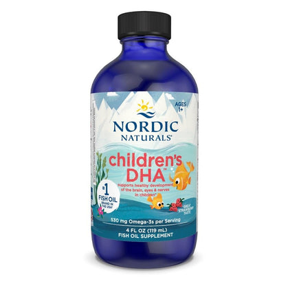 Nordic Naturals Children’s DHA, Erdbeer - 118 ml für Kinder - 530 mg Omega-3 mit EPA & DHA - Gehirnentwicklung & -funktion - Nicht-GVO - 48 Portionen