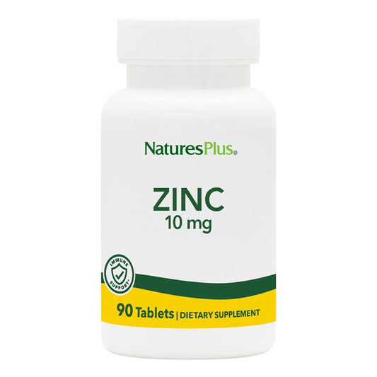 NaturesPlus Zink Tabletten - 10 mg, 90 Vegetarische Kapseln - Immunsystem Unterstützung für Zellwachstum & Reparatur - Fördert Gesunde Verdauung, Stoffwechsel & Sehkraft - Glutenfrei
