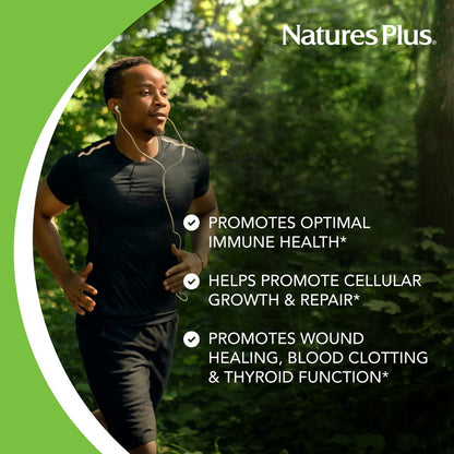 NaturesPlus Zink Tabletten - 10 mg, 90 Vegetarische Kapseln - Immunsystem Unterstützung für Zellwachstum & Reparatur - Fördert Gesunde Verdauung, Stoffwechsel & Sehkraft - Glutenfrei