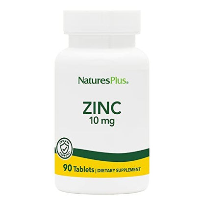 NaturesPlus Zink Tabletten - 10 mg, 90 Vegetarische Kapseln - Immunsystem Unterstützung für Zellwachstum & Reparatur - Fördert Gesunde Verdauung, Stoffwechsel & Sehkraft - Glutenfrei