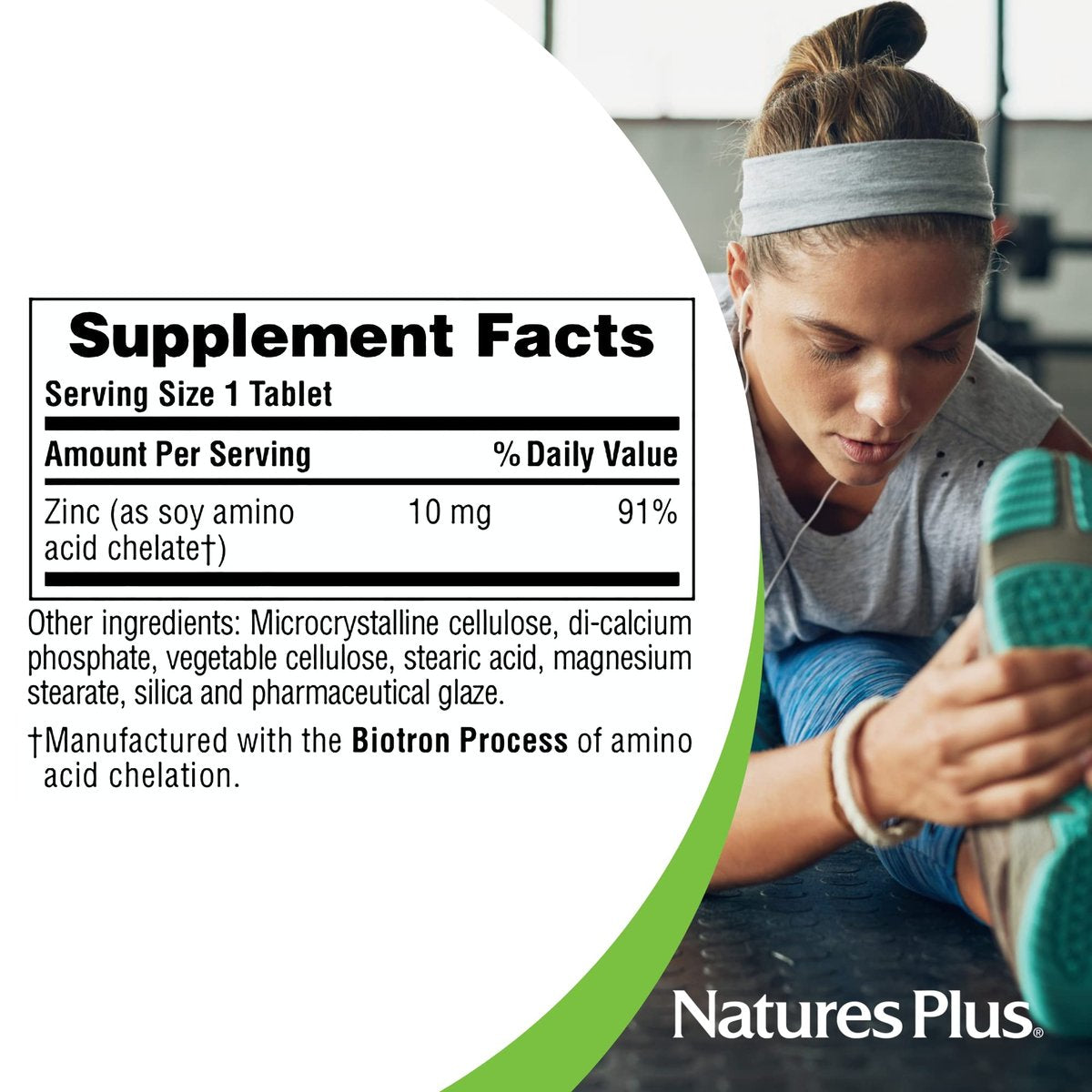 NaturesPlus Zink Tabletten - 10 mg, 90 Vegetarische Kapseln - Immunsystem Unterstützung für Zellwachstum & Reparatur - Fördert Gesunde Verdauung, Stoffwechsel & Sehkraft - Glutenfrei