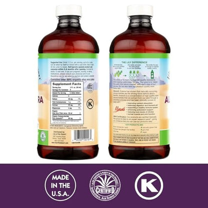 Lily of The Desert Aloe Vera Gel – Inner Fillet gefiltertes Aloe Vera Getränk, dickere Konsistenz, Verdauungsenzyme für die Darmgesundheit, Magenberuhigung, Wohlbefinden, strahlende Haut, 16,5 Fl Oz inkl. Gelly-Beutel